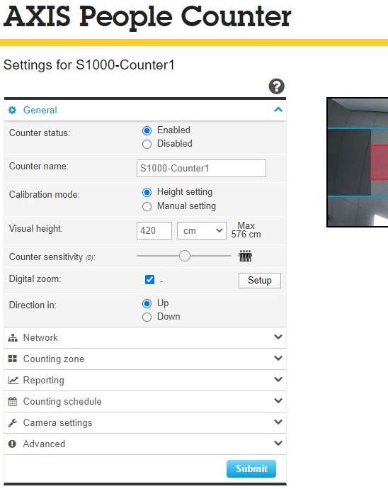 Configure the people counter software.
