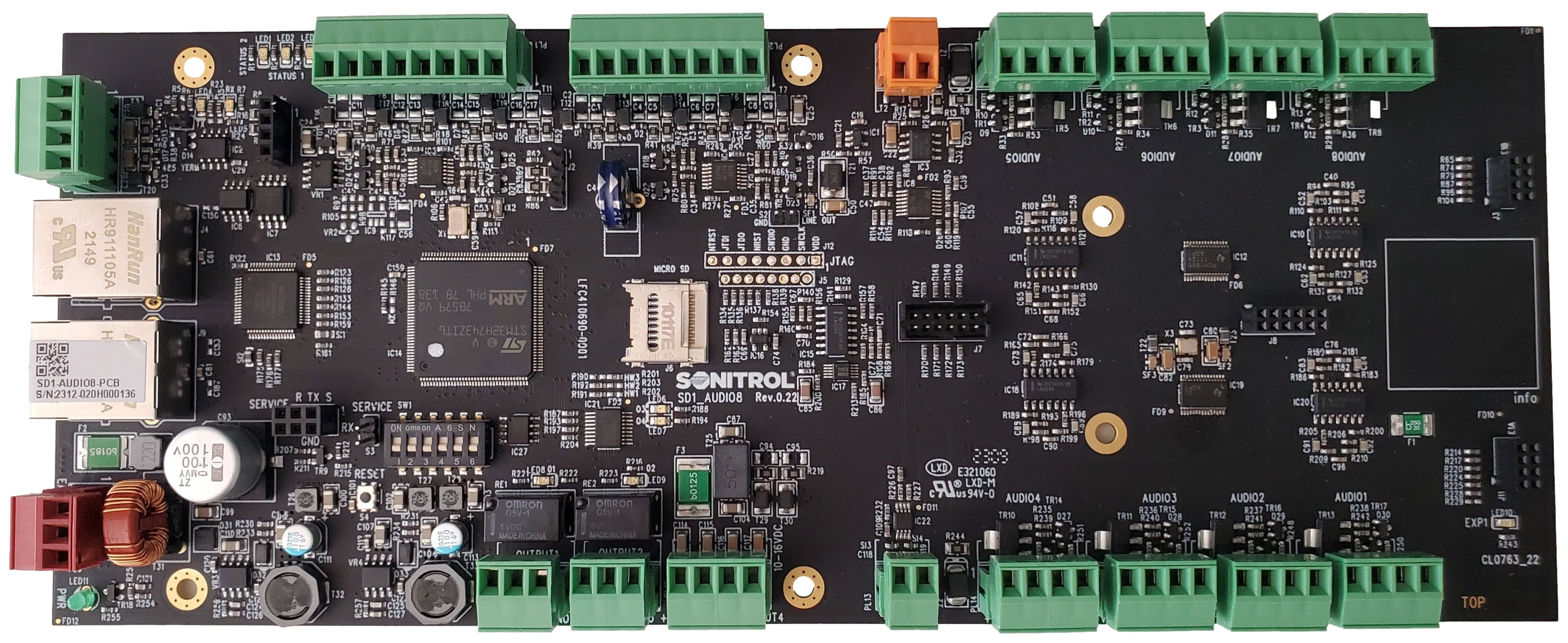 Photograph of the Audio 8 board.