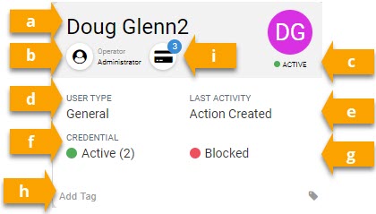 Details on a user card.