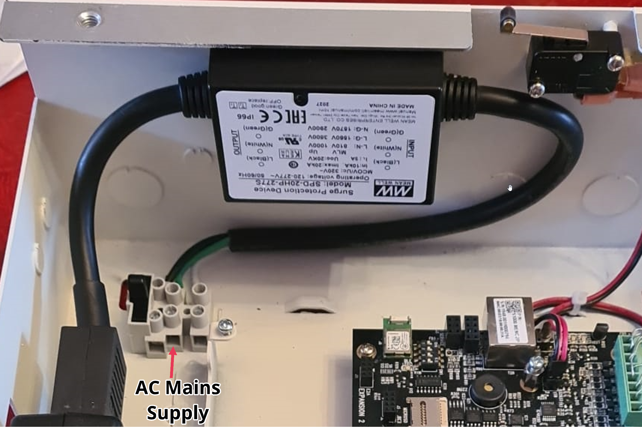 Terminating the AC surge suppressor.